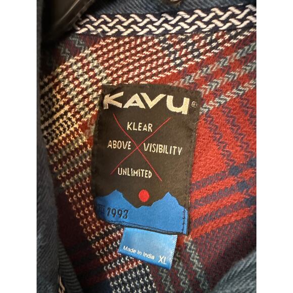KAVU Slate Blue Long Sleeved Slate Blue Buttoned Up Men's SzXL - Picture 4 of 7